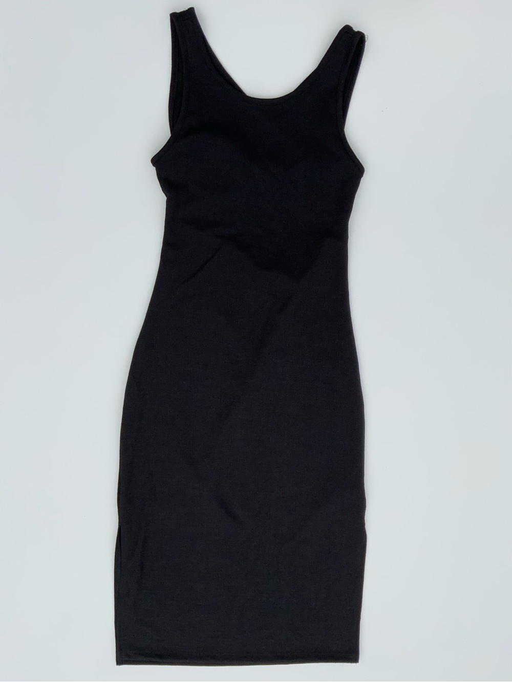 Roxy Black Tank Midi Dress, back cut out, the lbd you didn’t even know u need - Picture 2 of 5